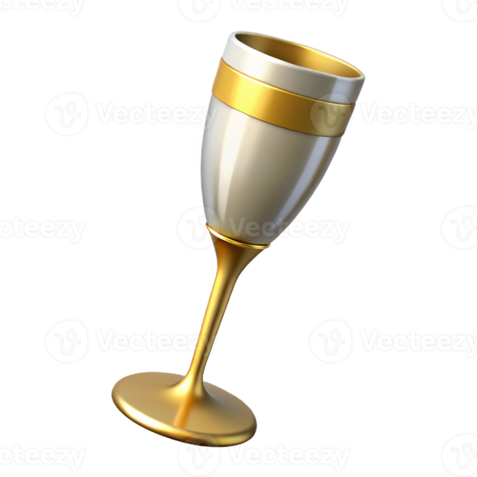 Luxury gold-rimmed wine glass png