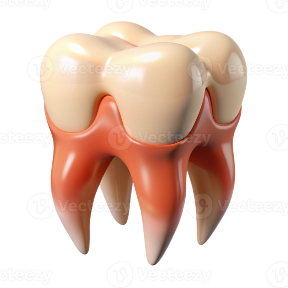 3D-rendered human molar tooth png