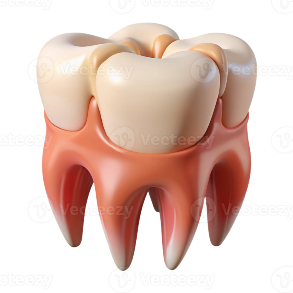3D tooth design showing clean enamel, png