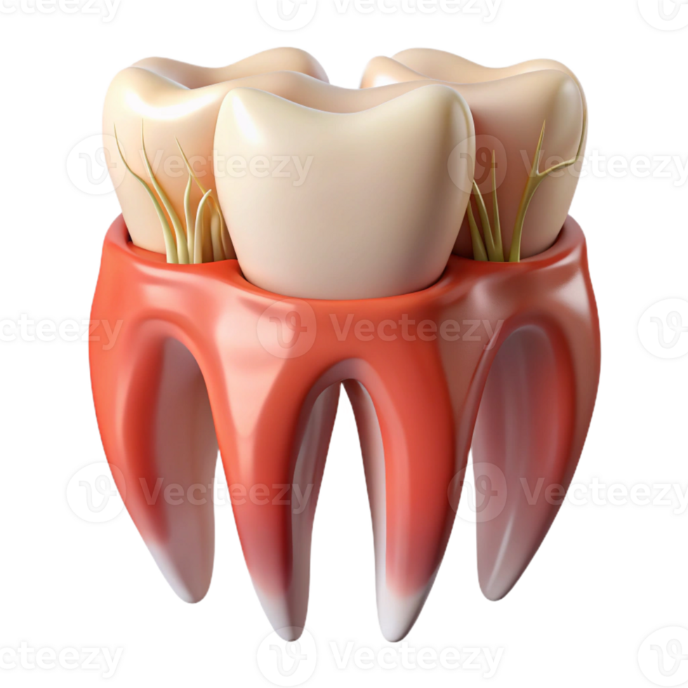 lifelike 3D dental model of a single tooth, showcasing png