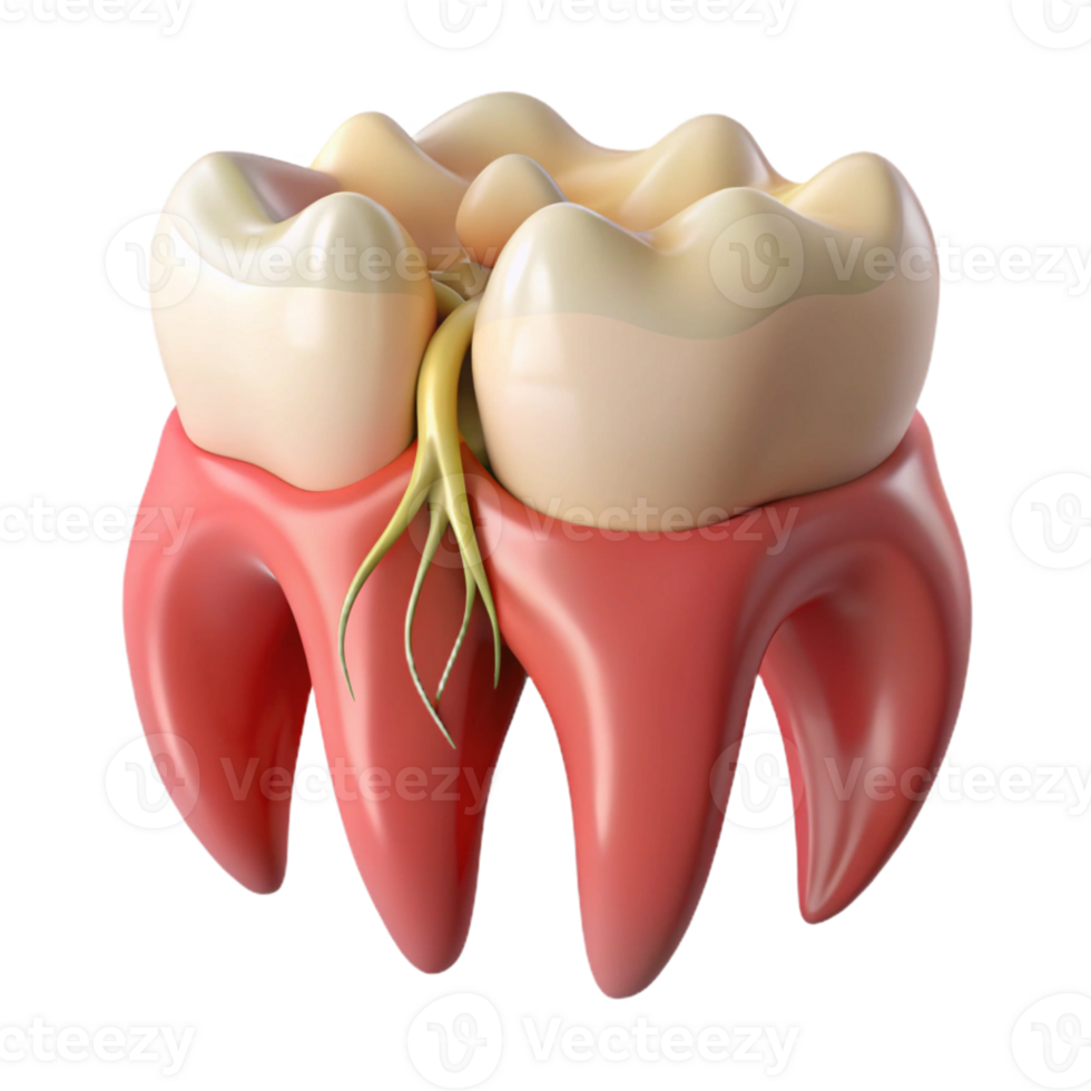 3D mockup of a molar tooth png