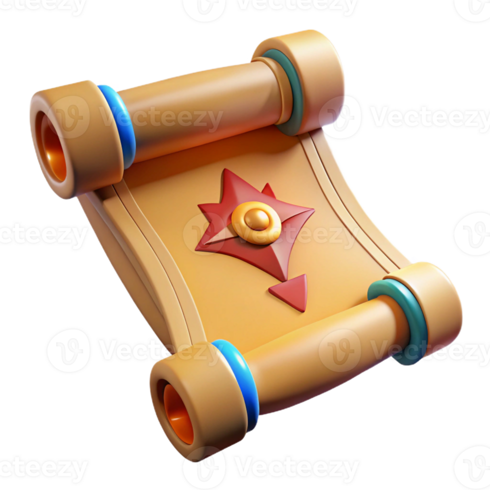 Mysterious scroll with magical aura png