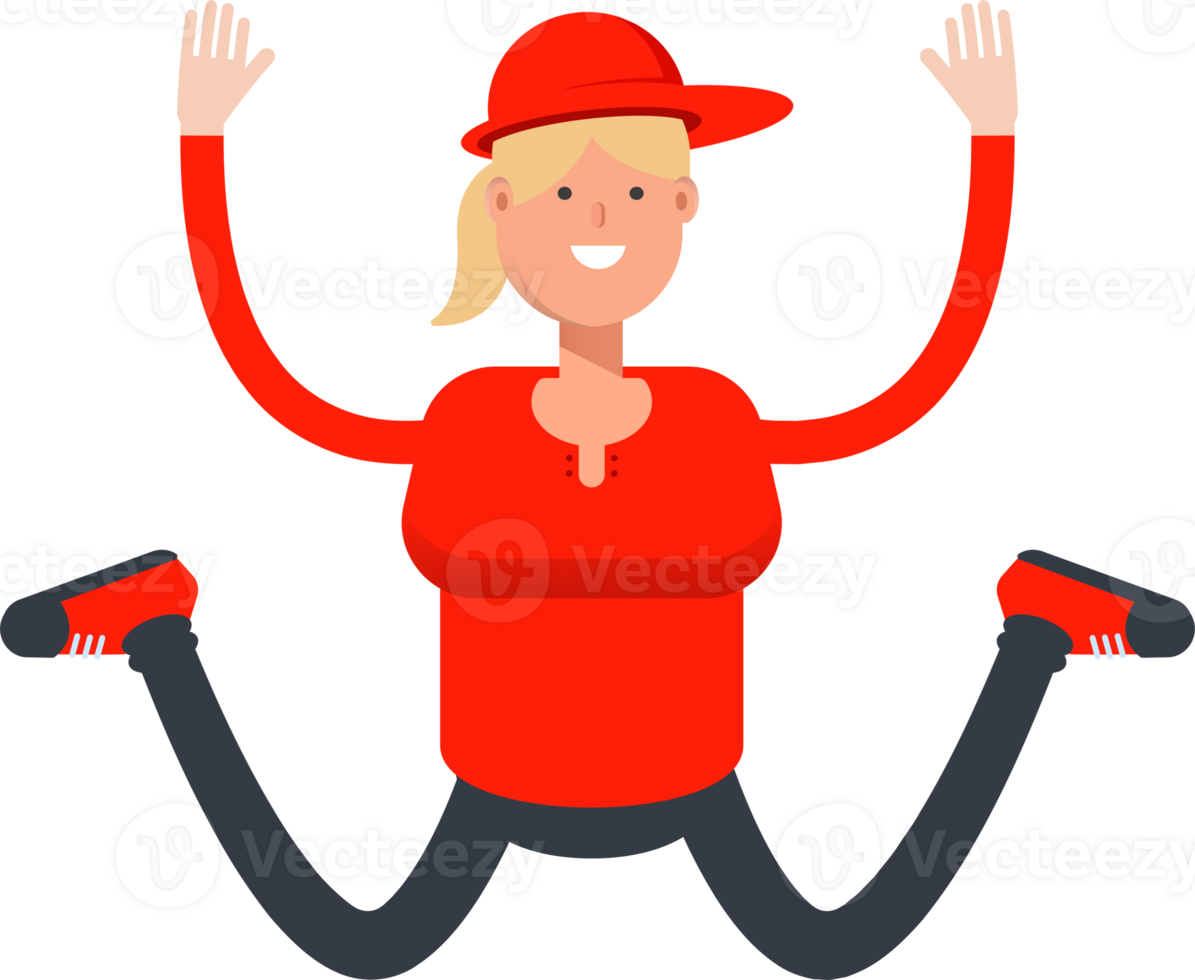 Girl Character Jumping png