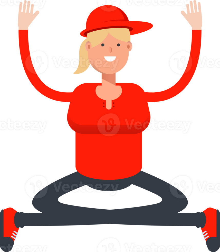 Girl Character Sitting Illustration png