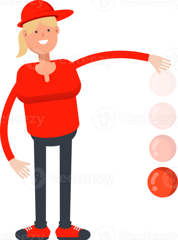 Girl Character Throwing Ball png