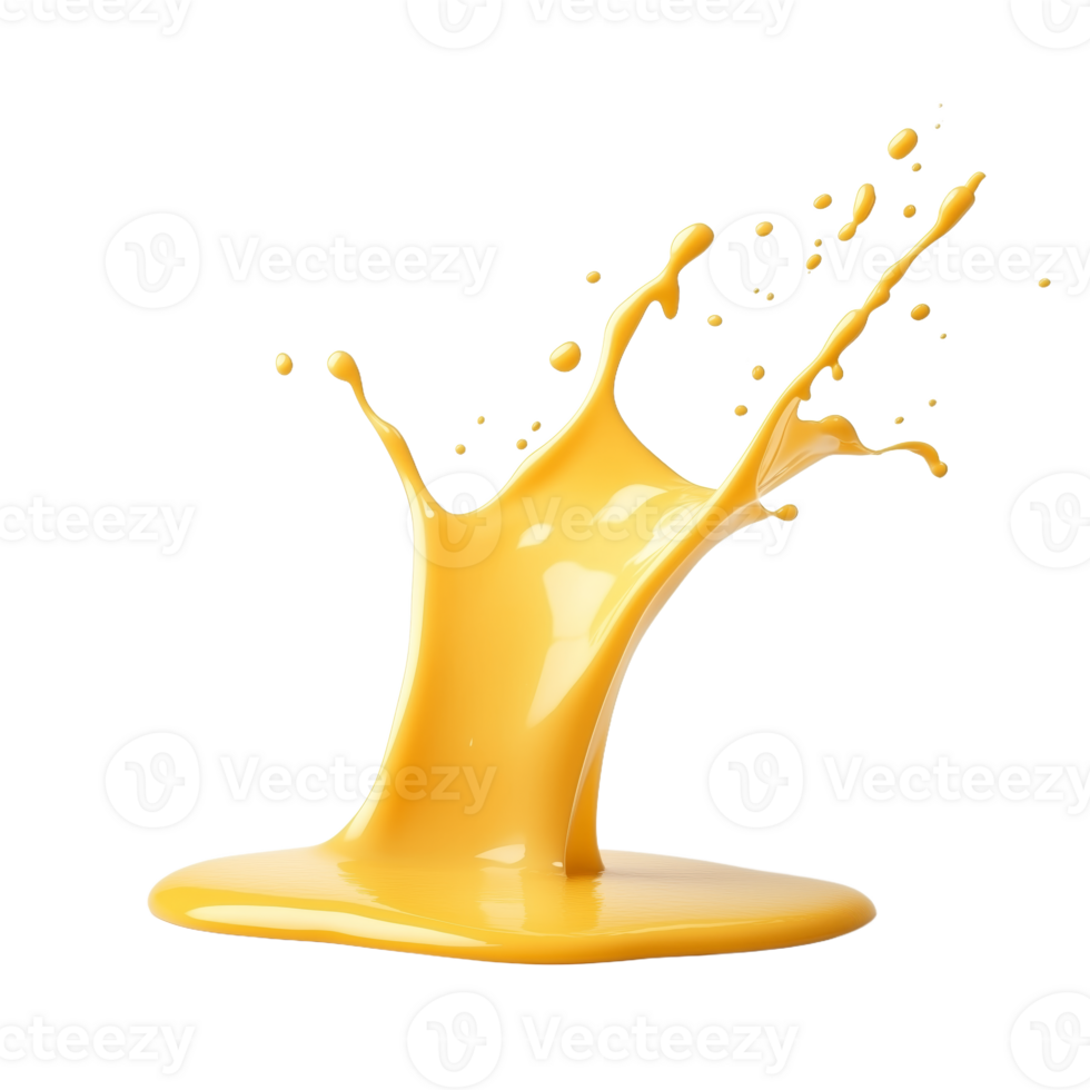 Vibrant Yellow Splash Capturing Dynamic Fluid Motion png