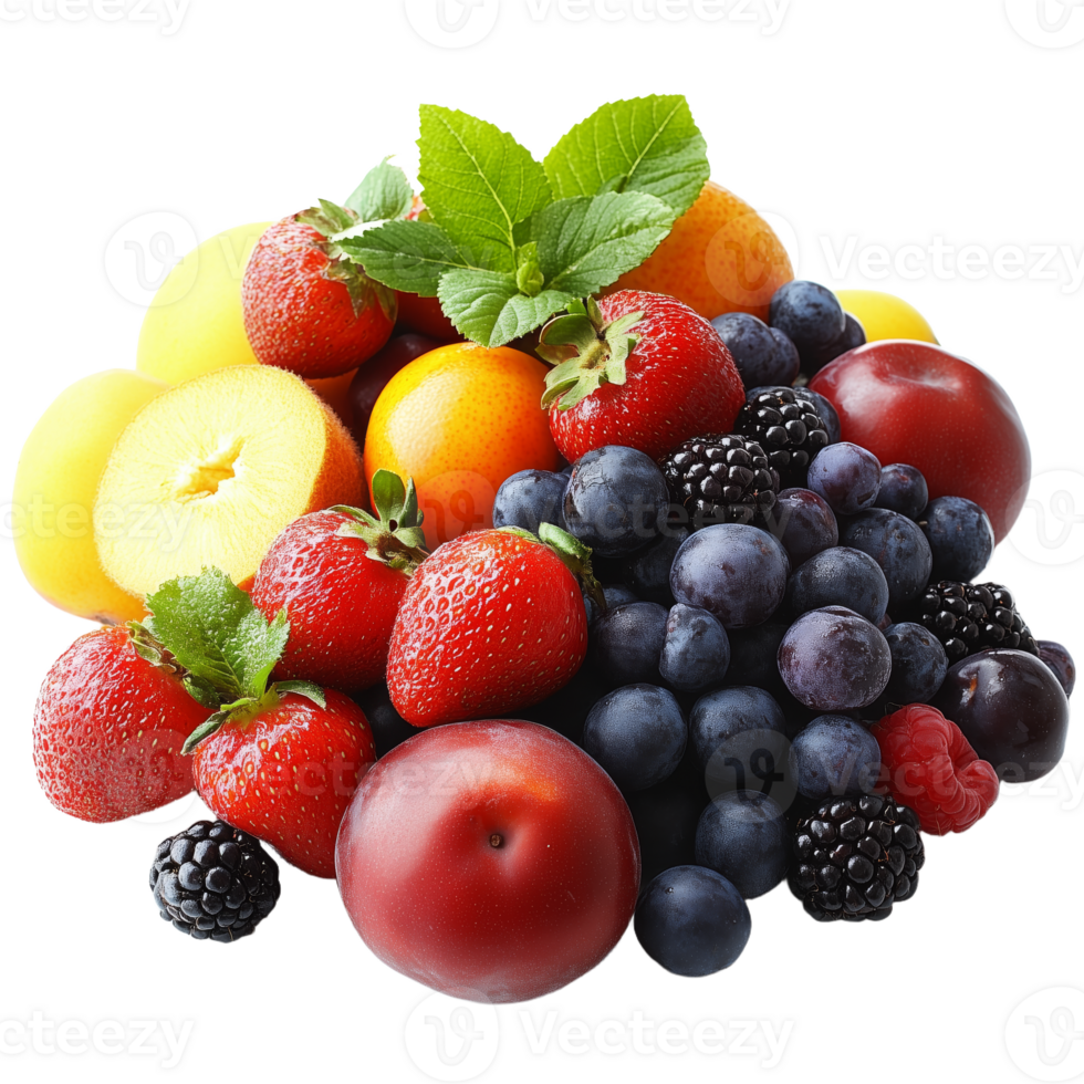 Vibrant Assortment of Fresh Fruits for Healthy Snacking png