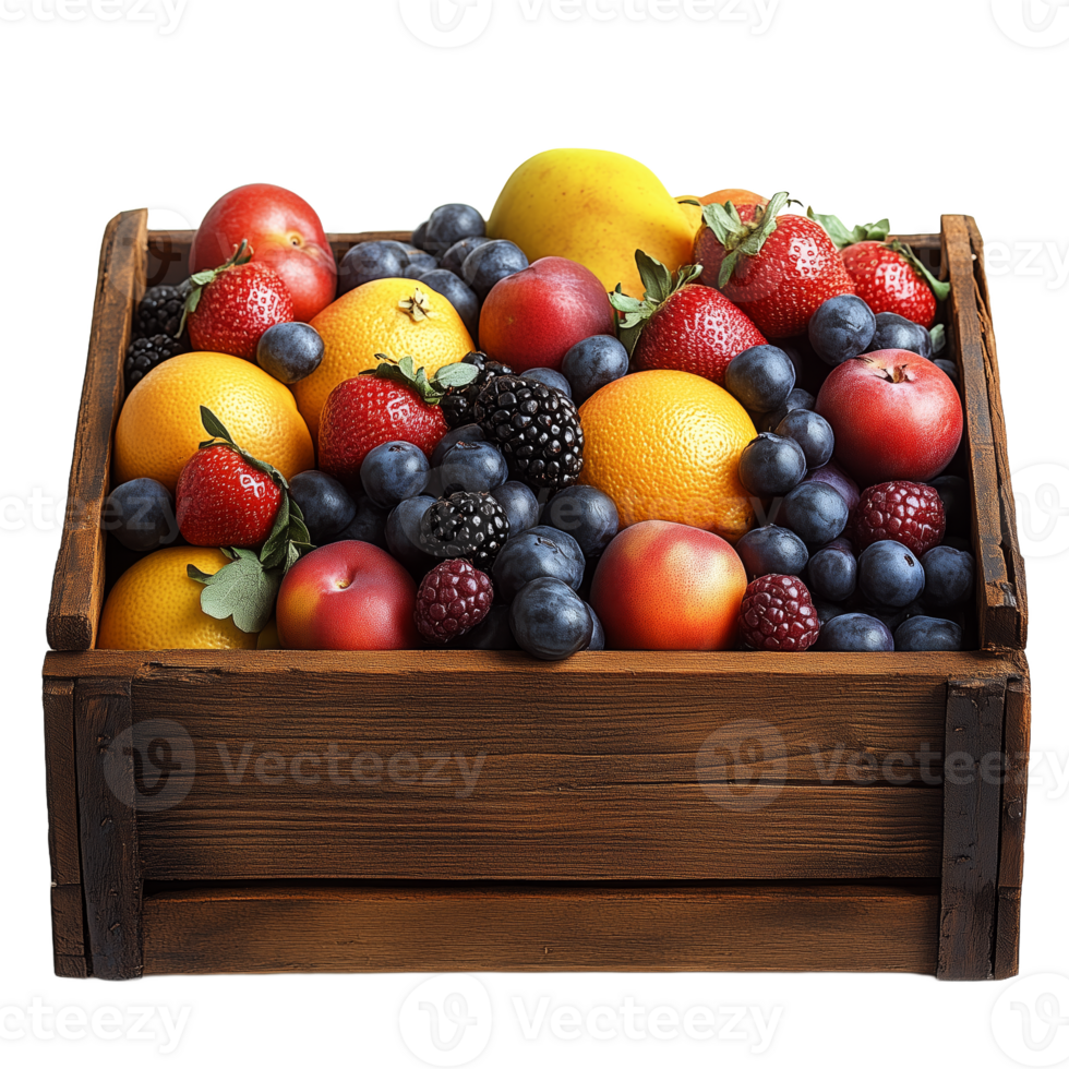Fresh and Colorful Fruit Basket with Assorted Seasonal Delights png