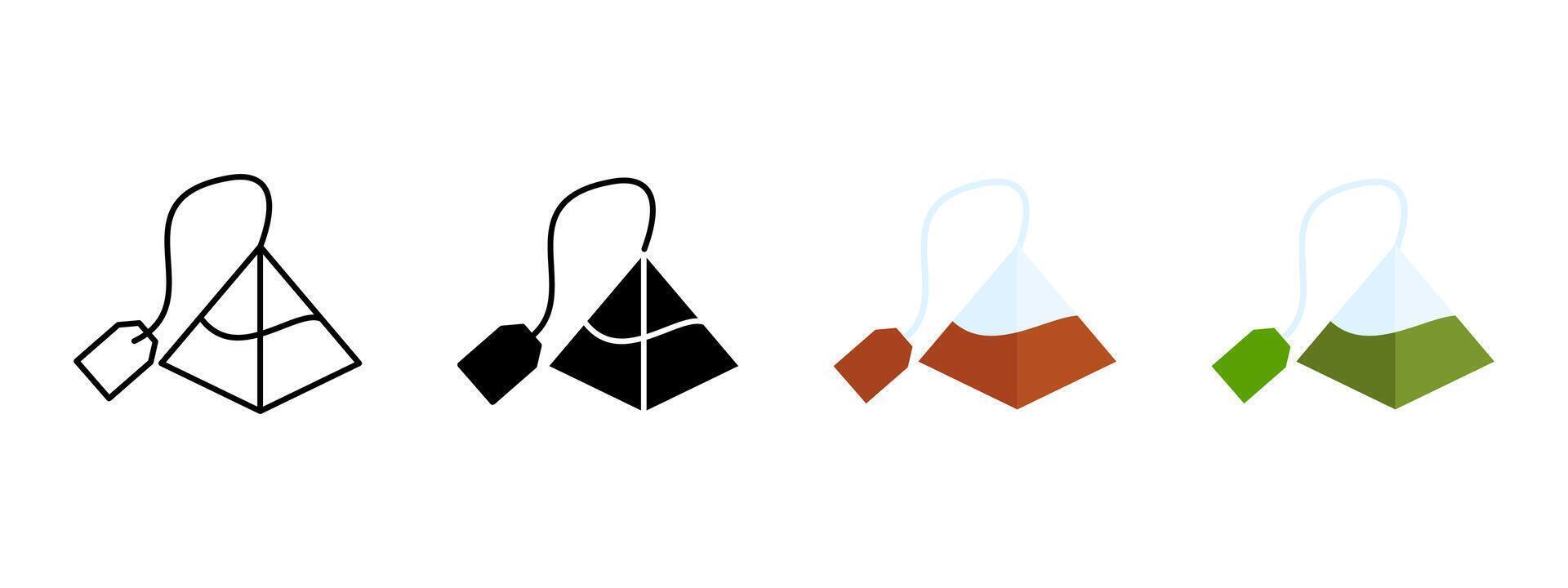 Transparent tea bag icon. Green, herbal and black tea symbol. vector
