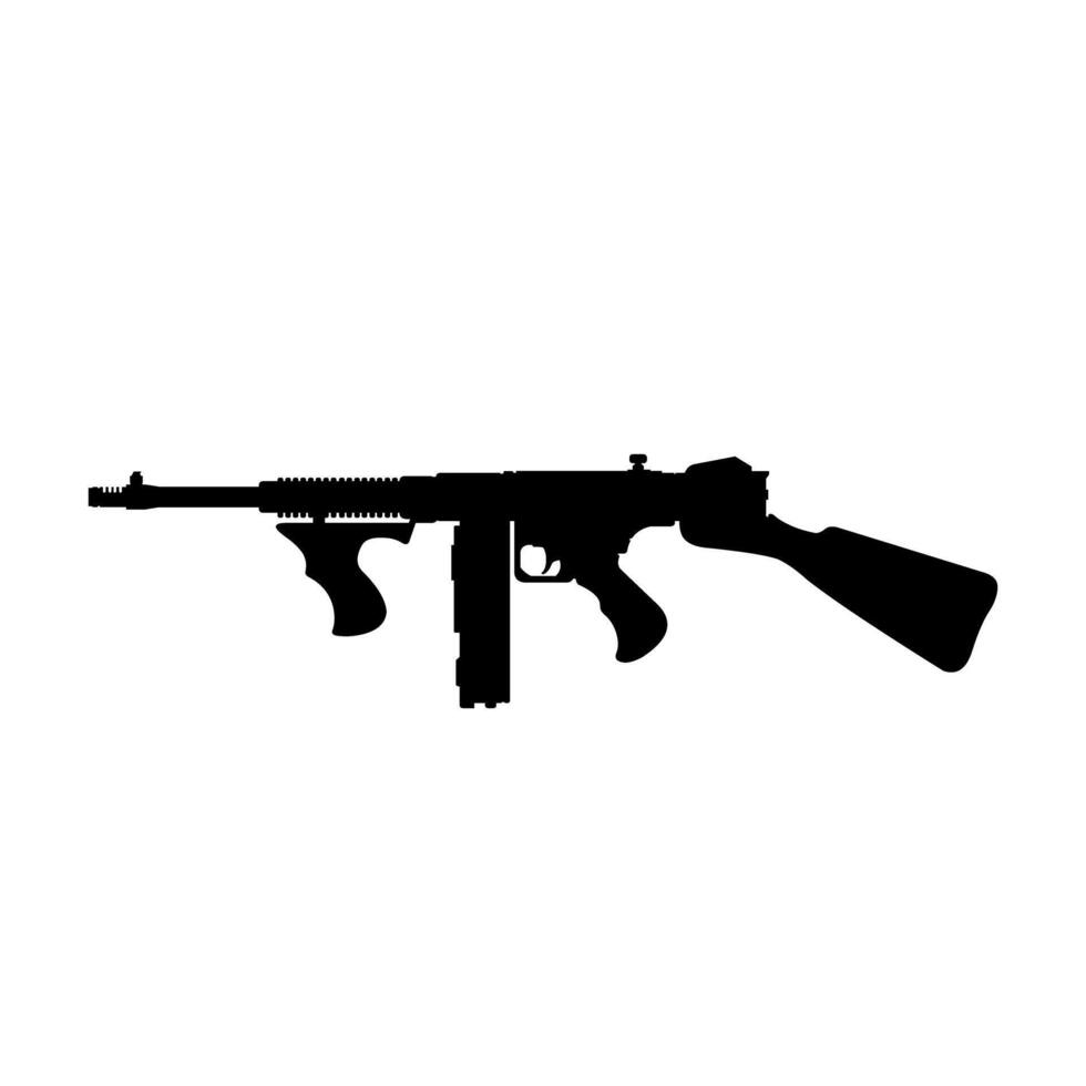Tommy Gun Mafia Gangster Illustration Icon Symbol Gangster Concept vector