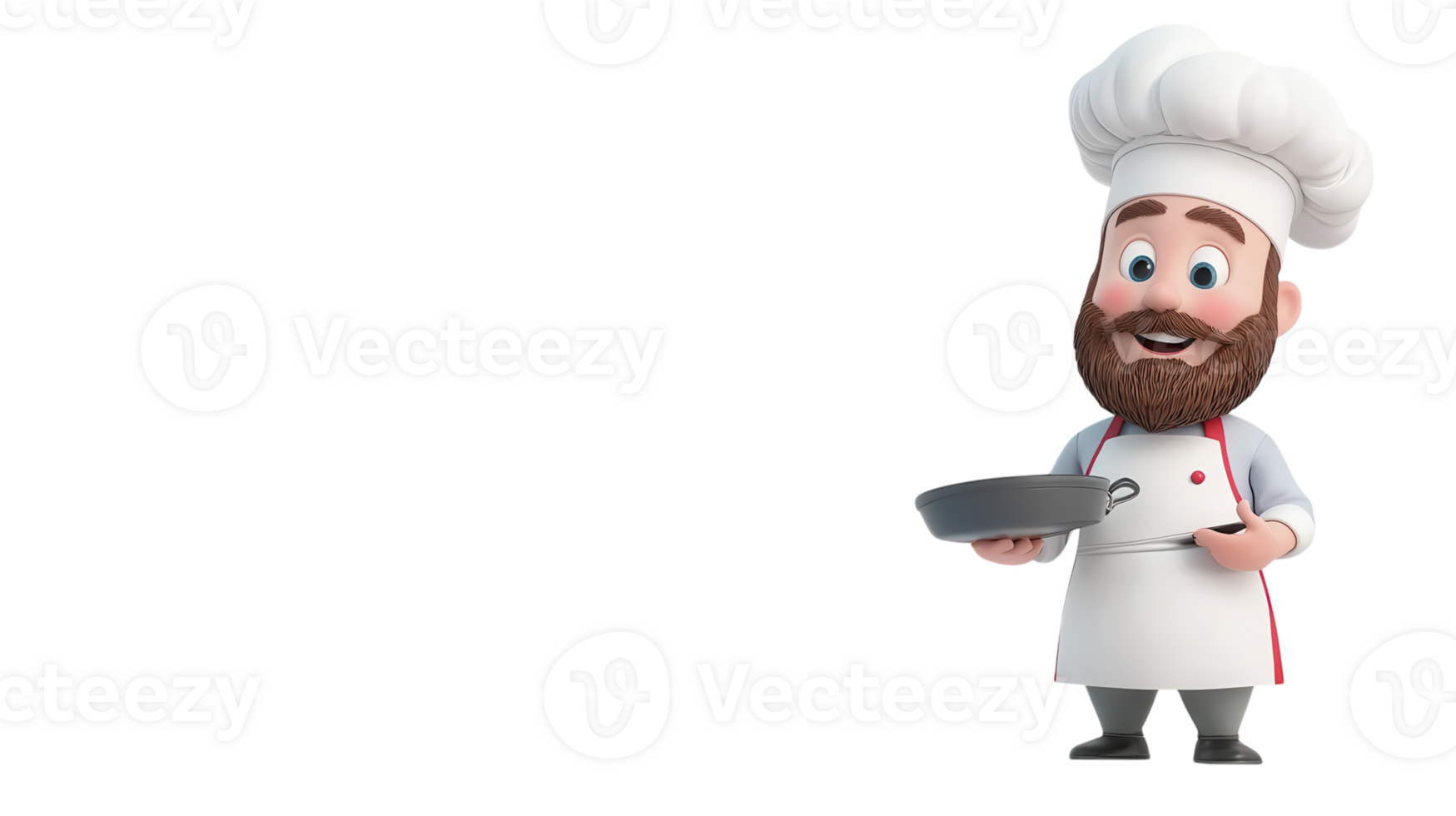 A cartoon chef holding a pan with a lid png