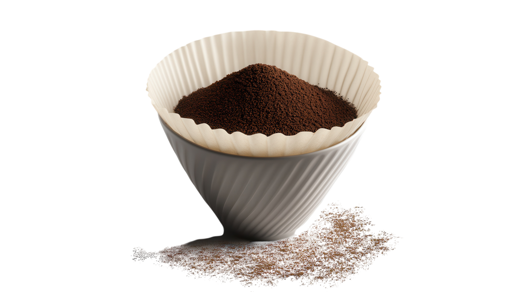 A coffee cup with a scoop of coffee in it png