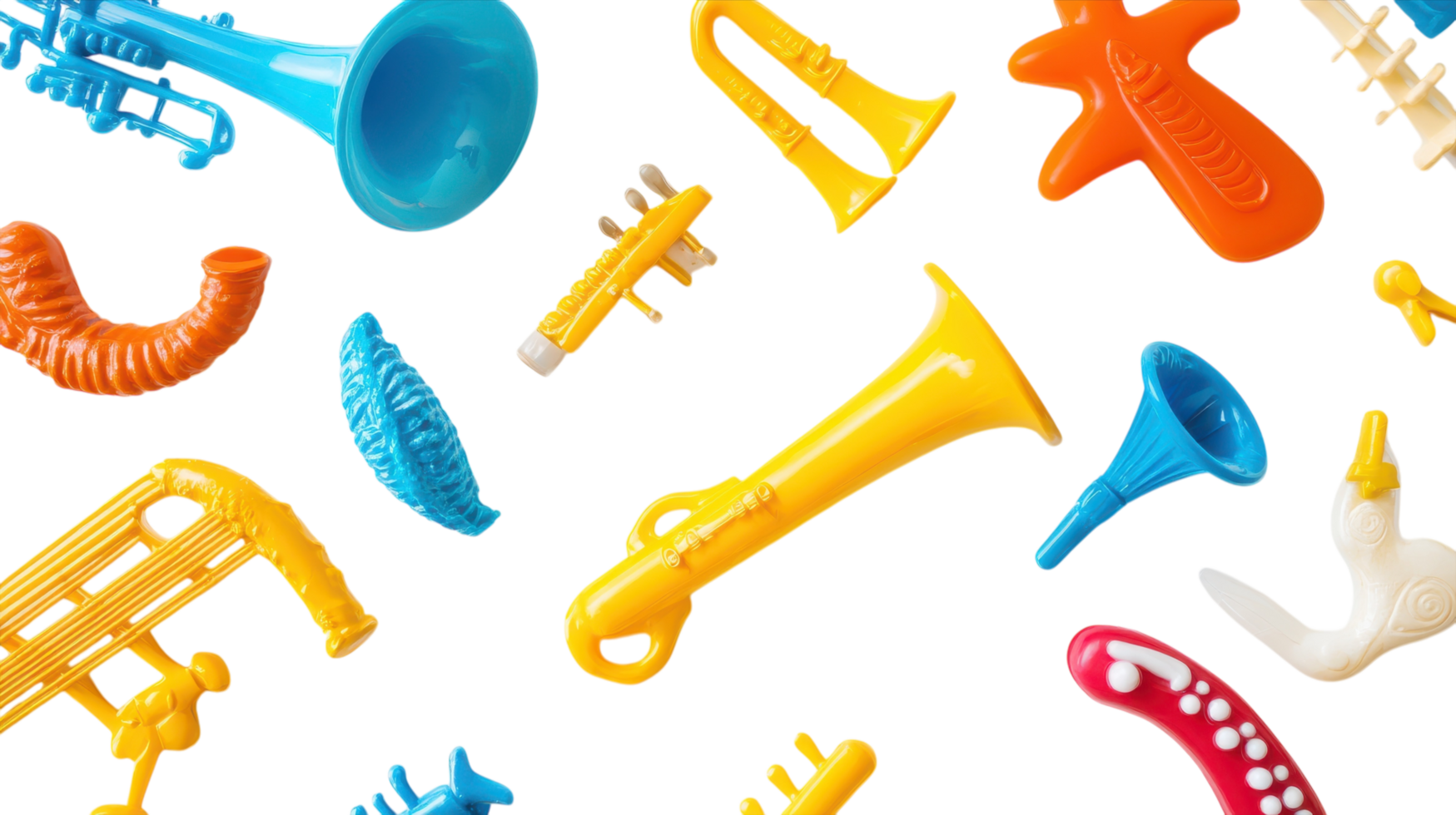 A collection of plastic musical instruments png