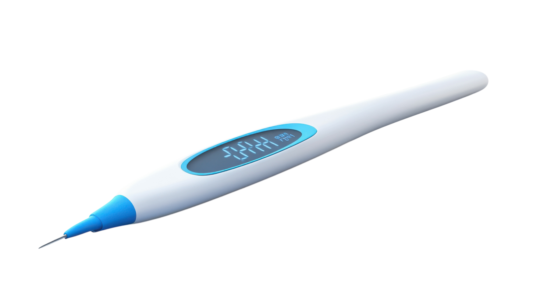 Digital thermometer designed for precise temperature readings in healthcare or home settings during day or night usage. png