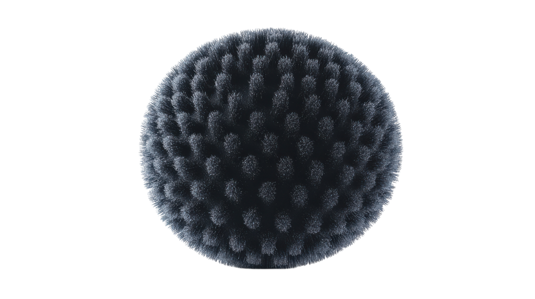 A close-up view of a textured black sphere with fine bristles displayed against a transparent background. png
