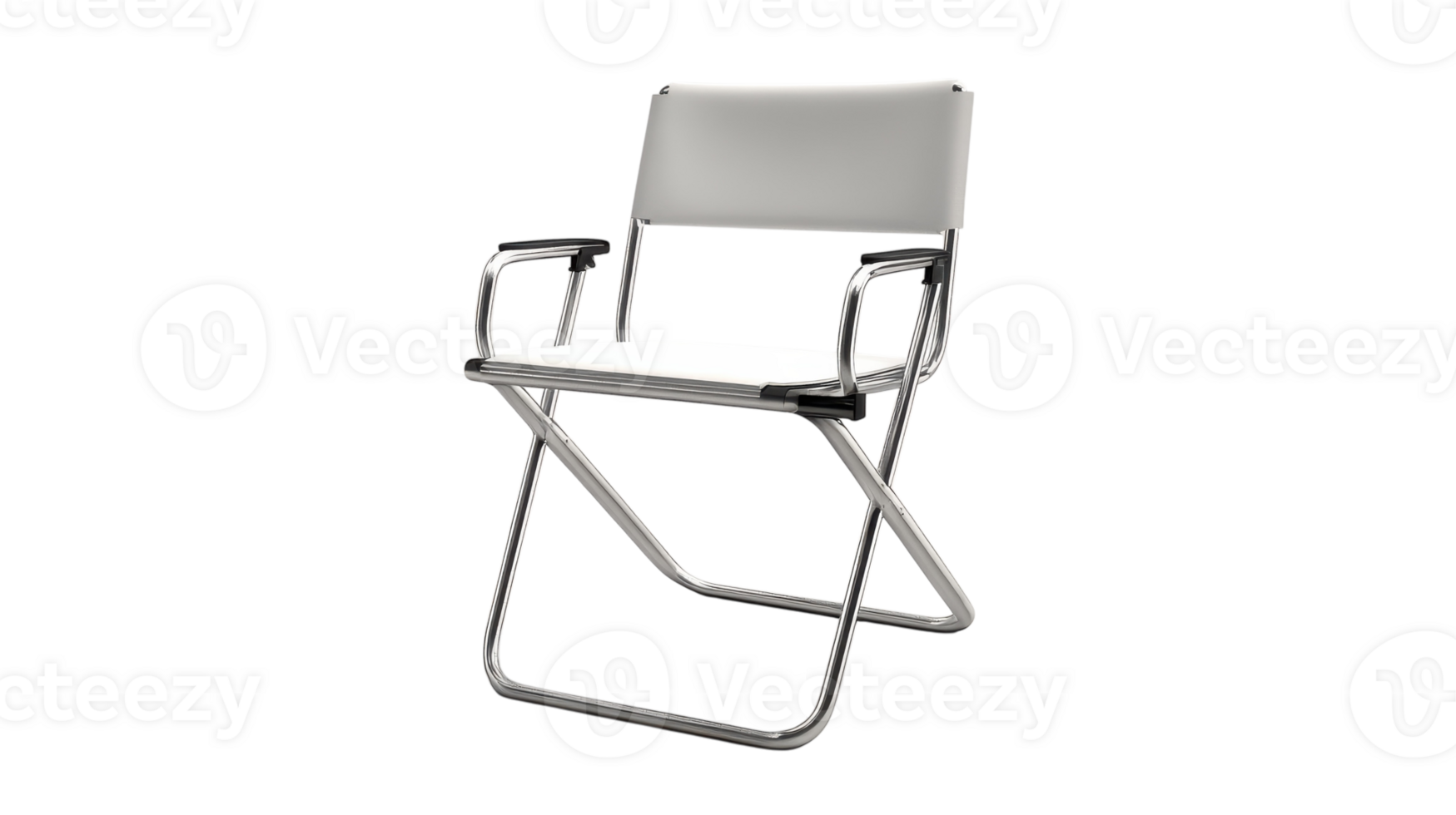 Modern folding chair with a minimalist design placed on a transparent background for versatile use in various settings. png