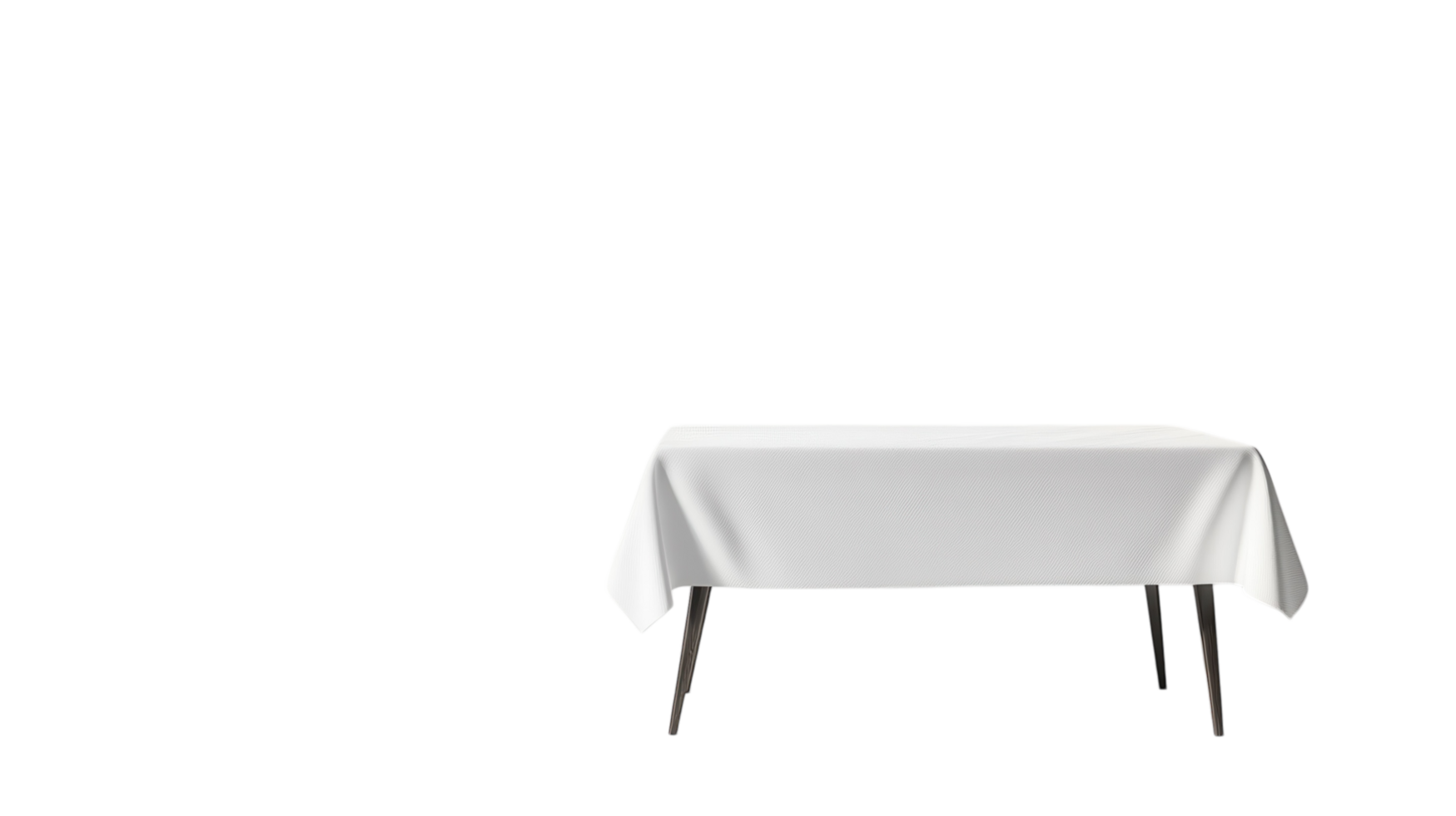 Simple white table ready for dining in a minimalist setting with natural light png