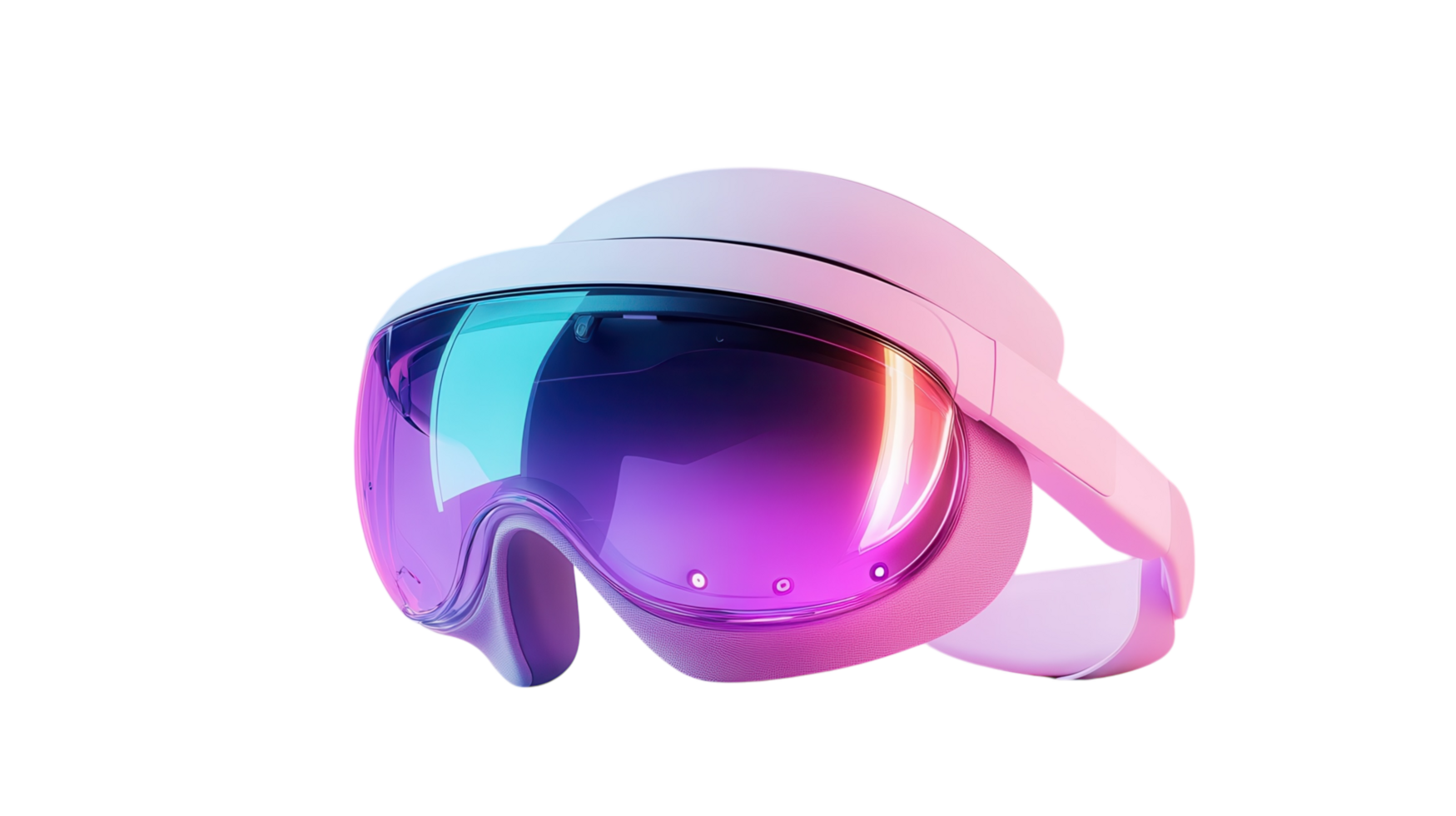 Innovative augmented reality headset in a modern design with vibrant colors and a sleek appearance png