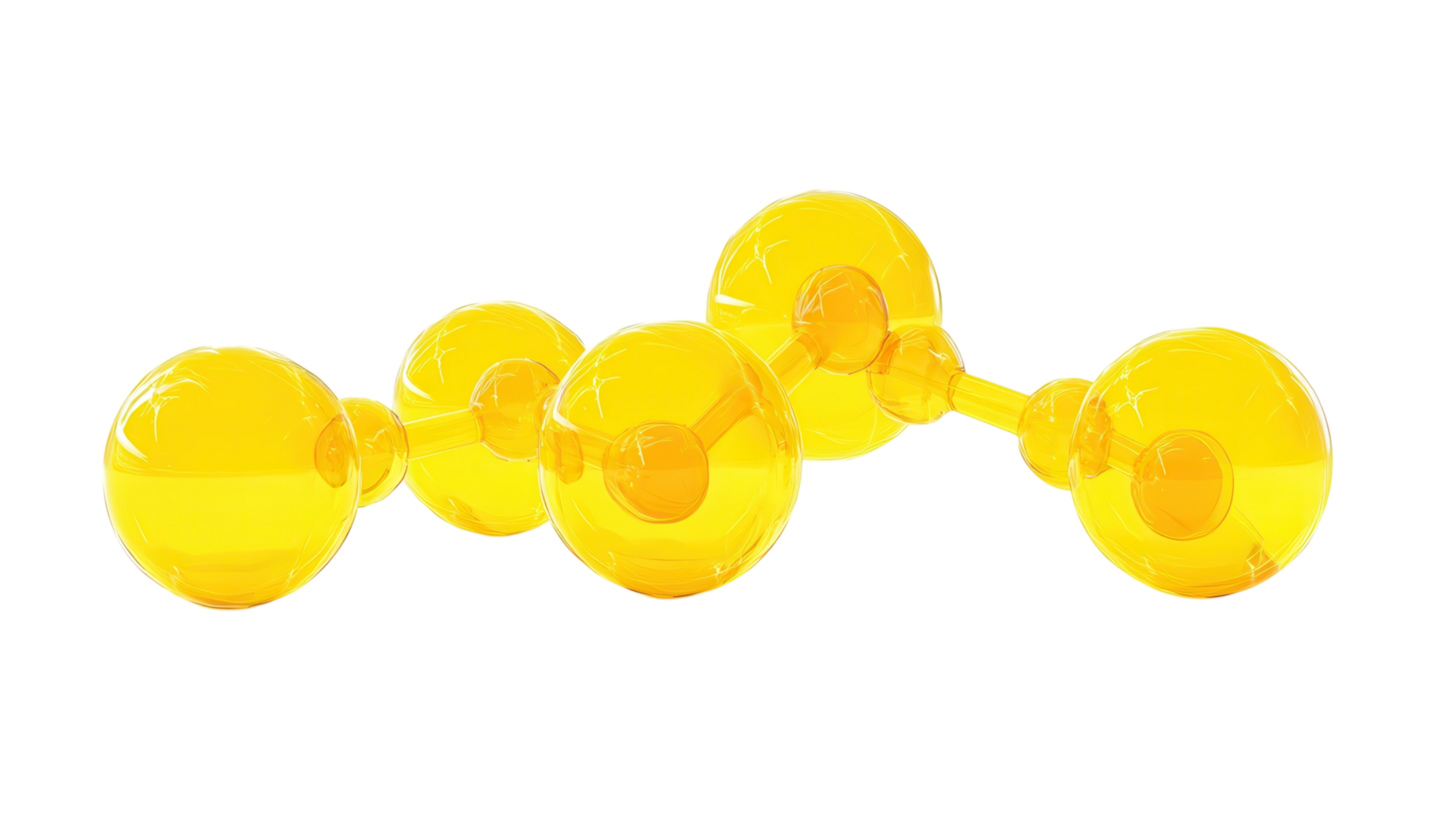 Colorful yellow molecular structure creating a striking visual representation of scientific concepts png
