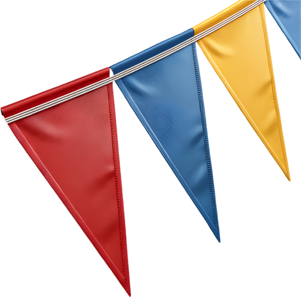 Bright and fun triangular pennant clipart for celebratory moments. . png