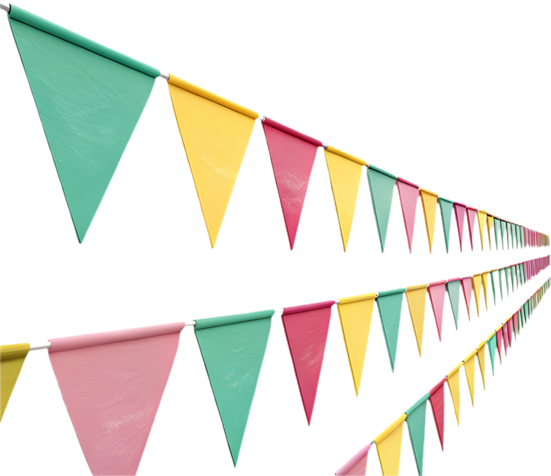 Vibrant triangular pennant clipart perfect for any joyful celebration. . png