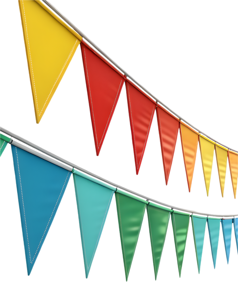 Bright triangular pennant clipart for lively and joyful celebrations. . png