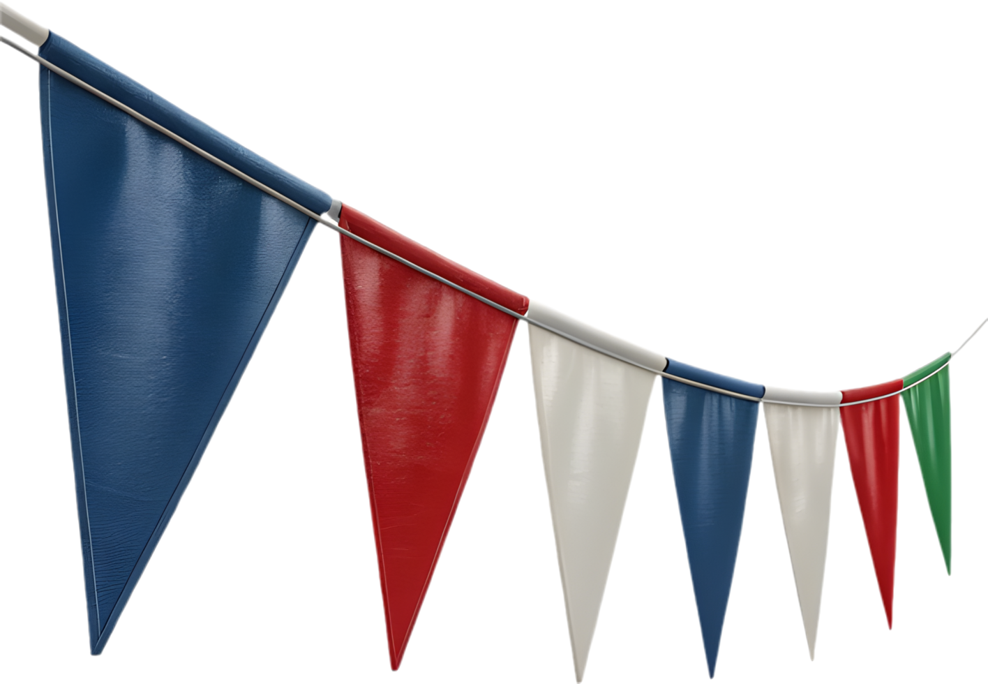 Vibrant triangular pennant clipart for party, festival, and celebration themes. . png
