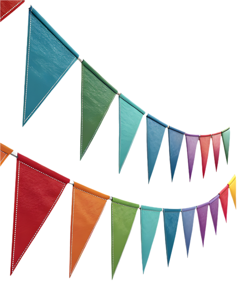 Vibrant triangular pennant clipart perfect for carnival-themed event designs. . png