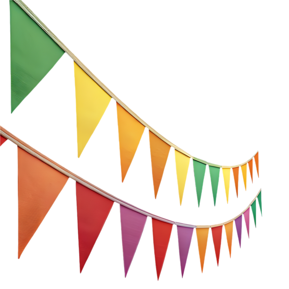 Create vibrant celebration designs with triangular pennant clipart. . png