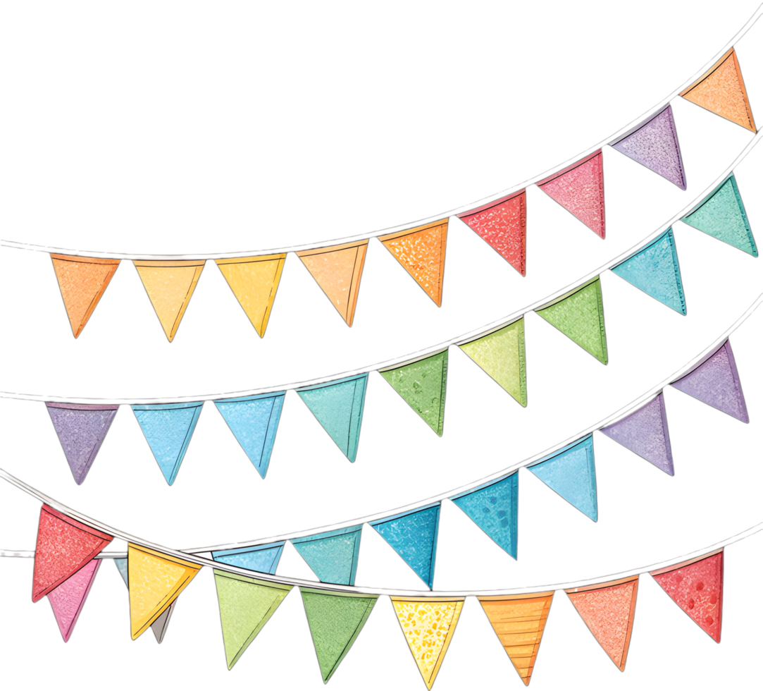 Bright triangular pennant clipart to decorate vibrant festive events. . png