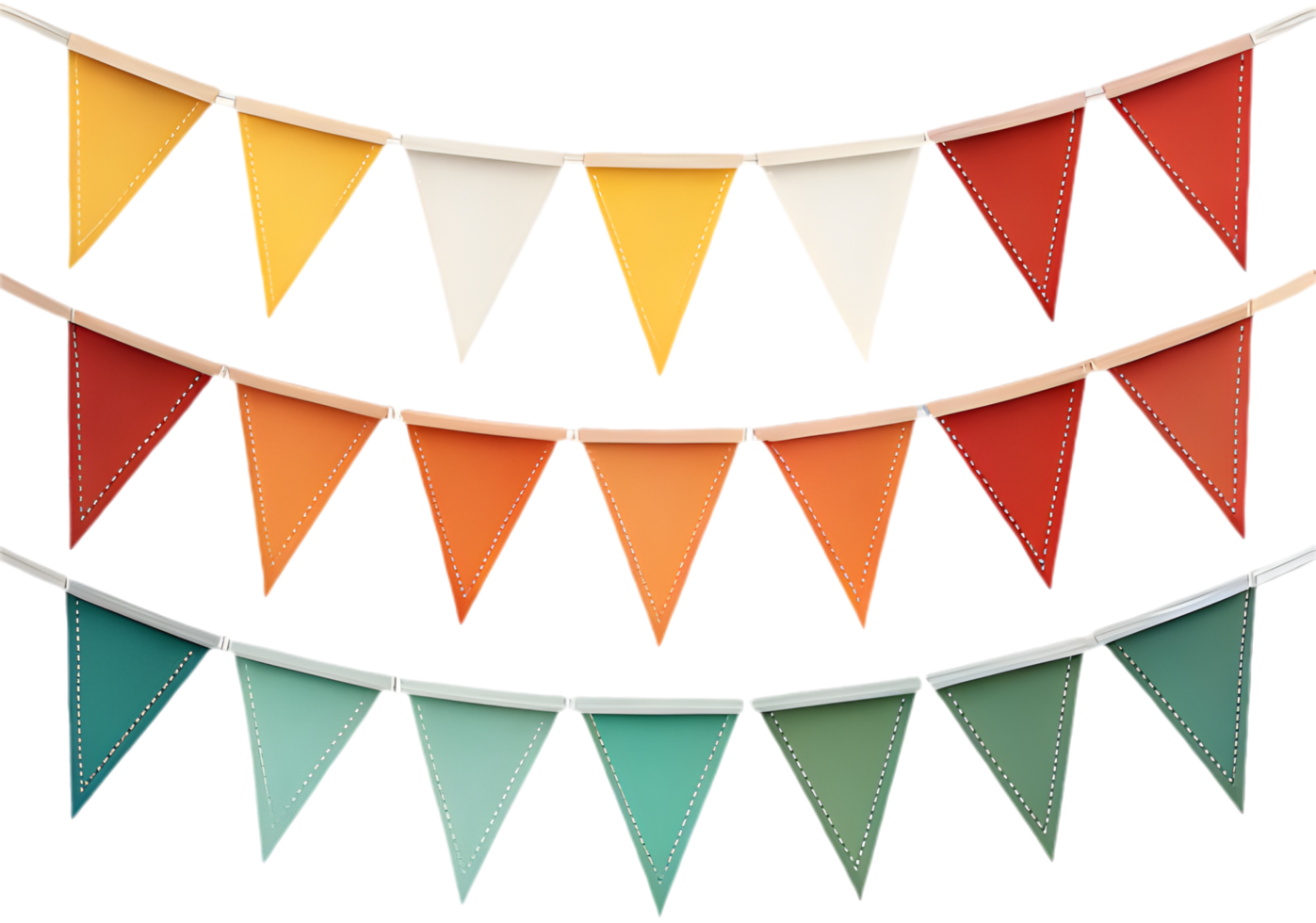Triangular pennant clipart for designing fun and cheerful celebration themes. . png