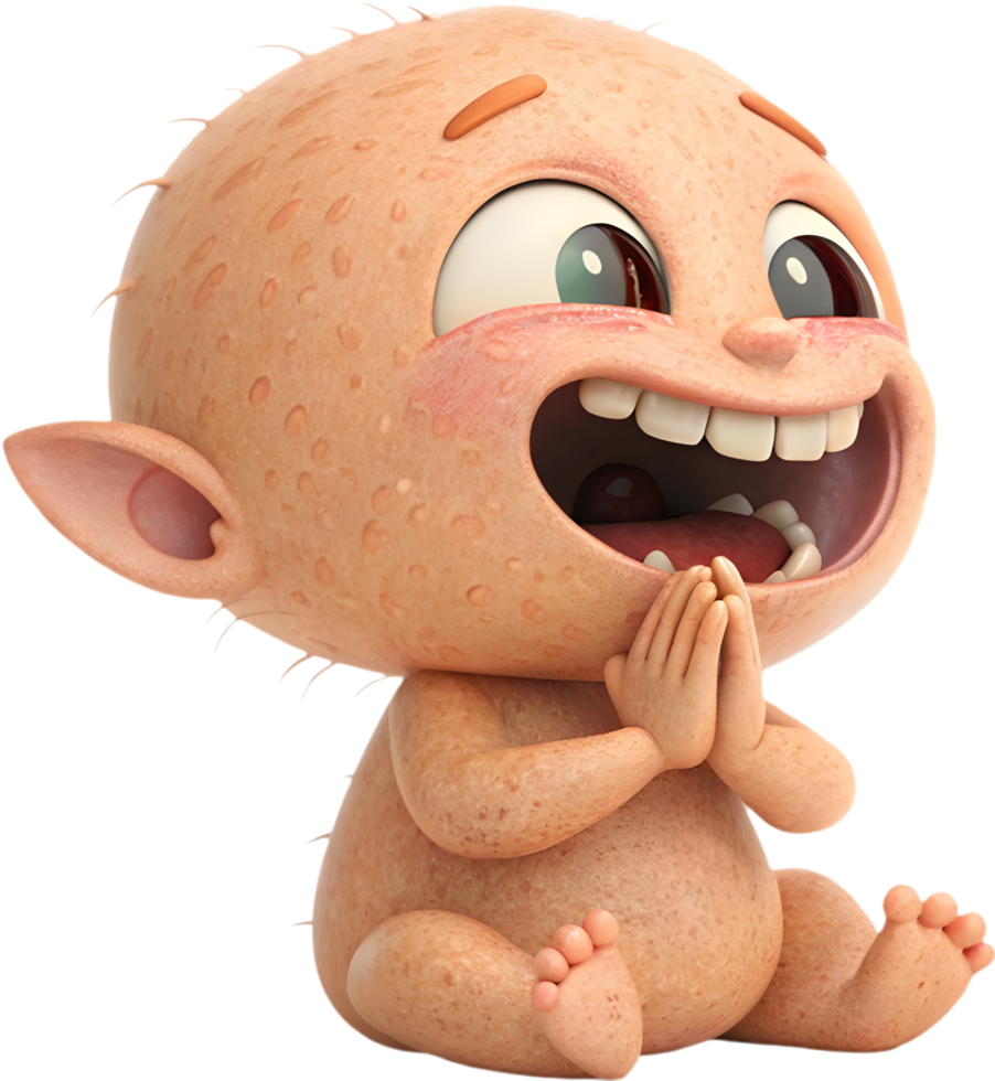 Playful baby monster character design for imaginative digital projects. . png