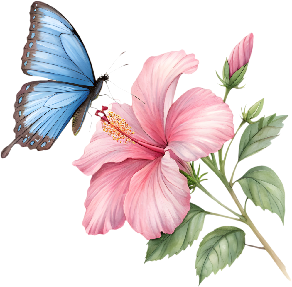 Artistic butterfly soaring with vibrant floral decorations. . png