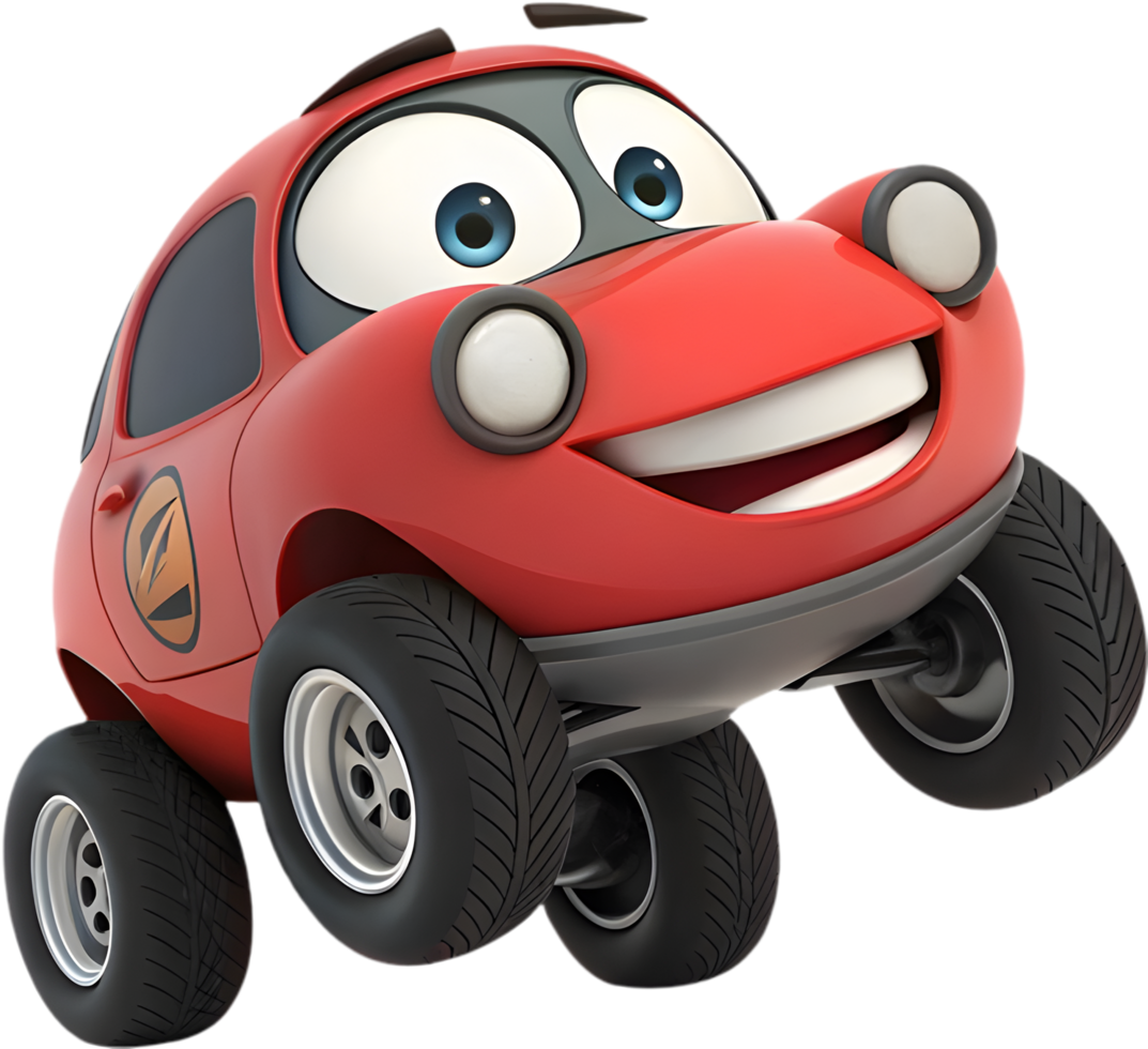 Emotional cartoon car design with cute and expressive faces for projects. . png