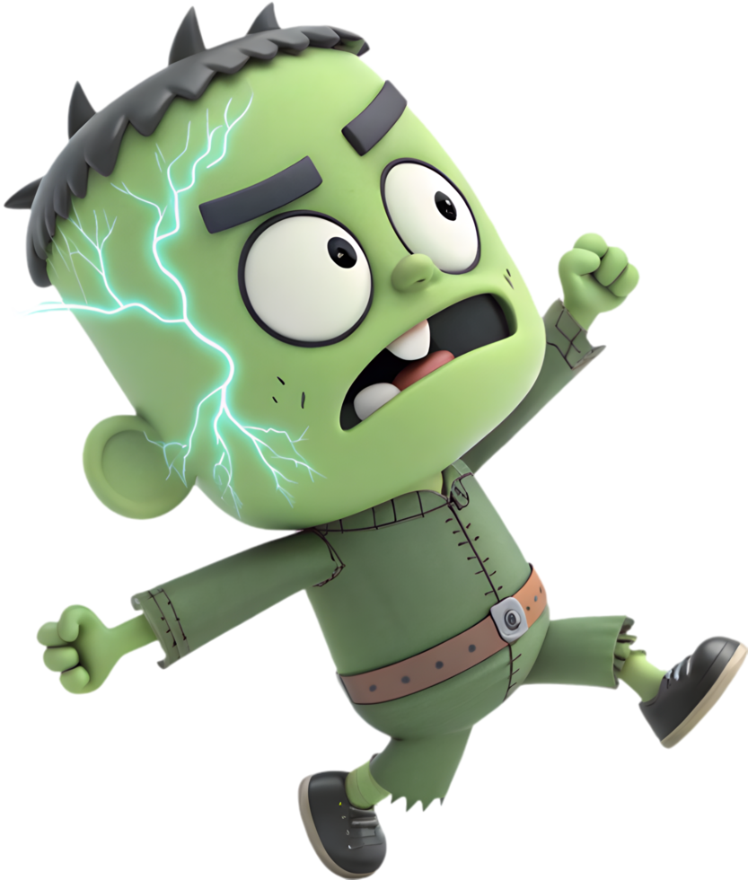 Fun and spooky Frankenstein Halloween clipart for kids art designs. . png