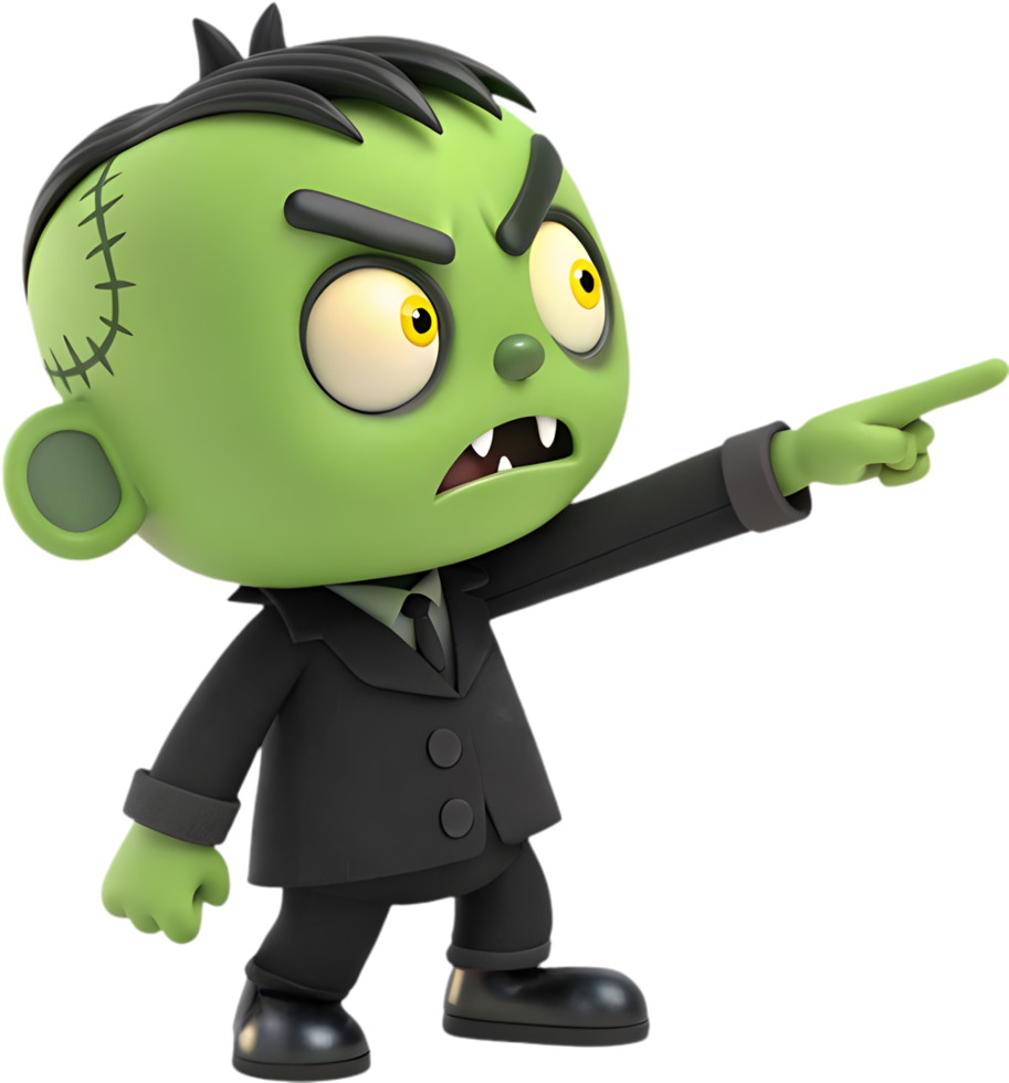 Fun Frankenstein boy Halloween clipart for playful spooky decorations. . png