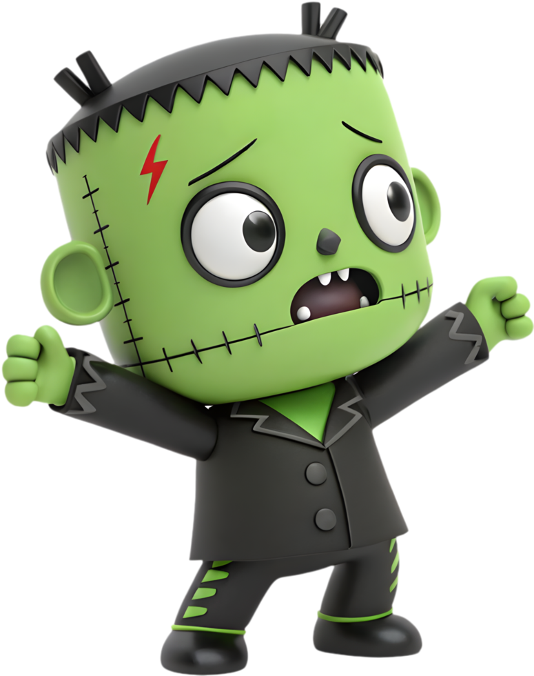 Frankenstein Halloween boy character cartoon illustration for October fun. . png