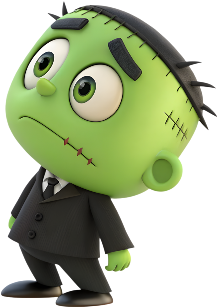 Creative Frankenstein Halloween boy character for kids party clipart. . png