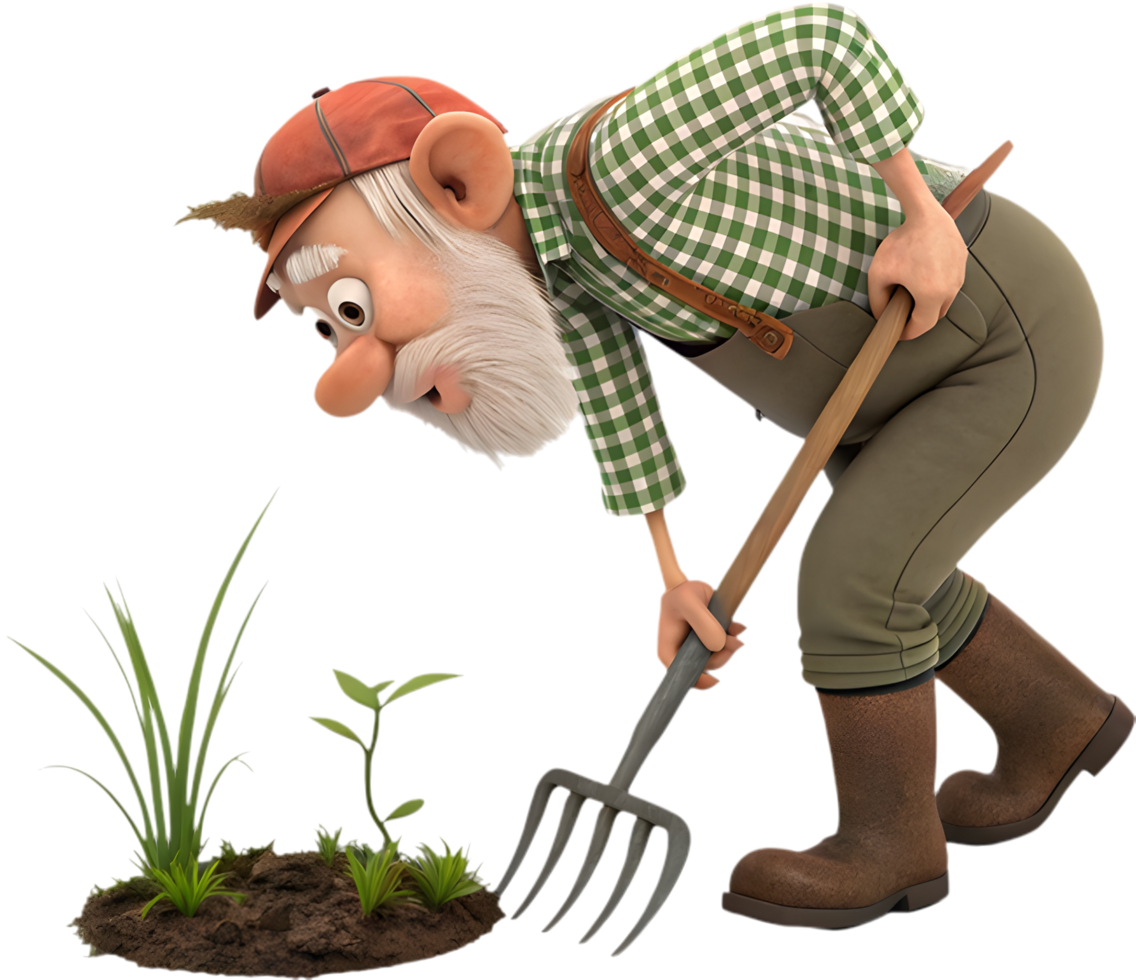 Friendly gnome with happy attitude for playful illustration design. . png