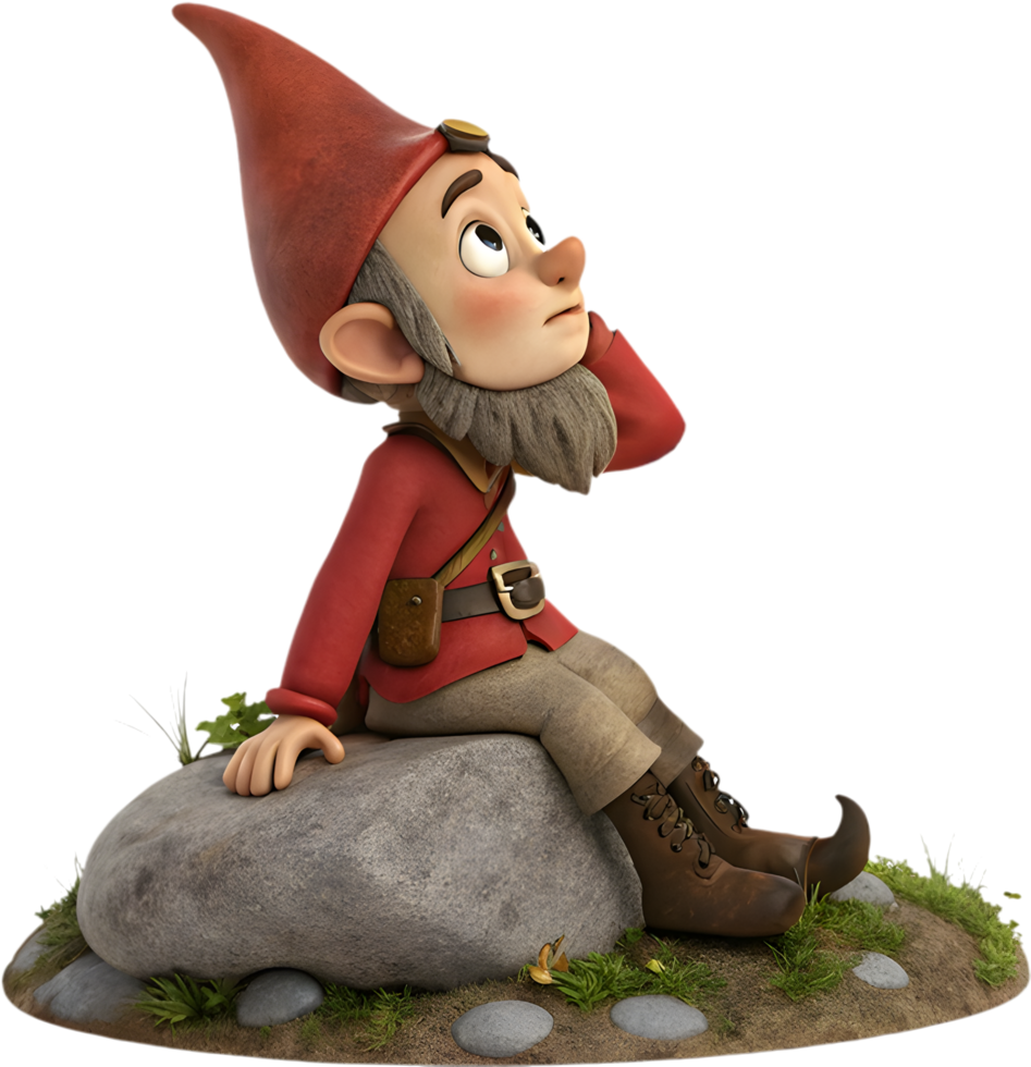 Cheerful gnome with playful attitude for relaxing clipart design. . png