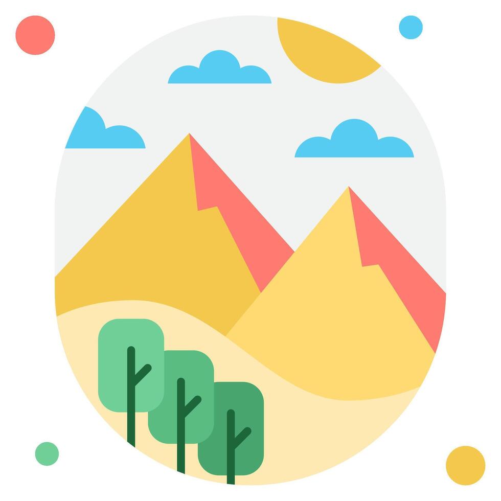 Scenic Illustration of Mountains and Trees vector