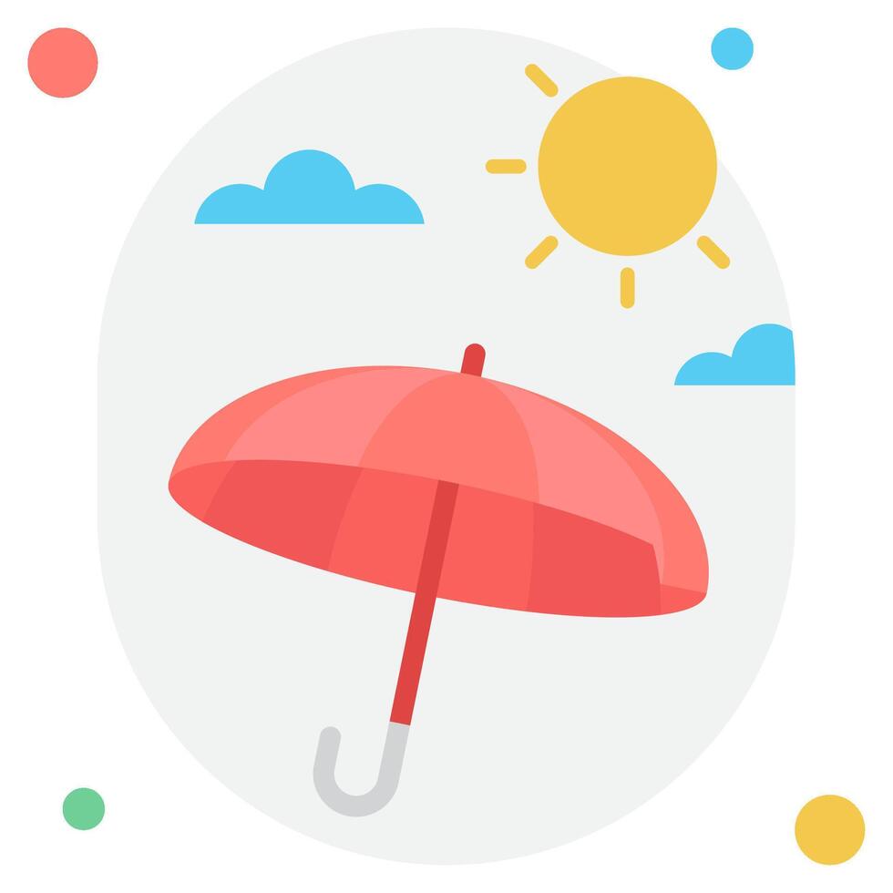 Stylish Red Umbrella Under Bright Sun vector
