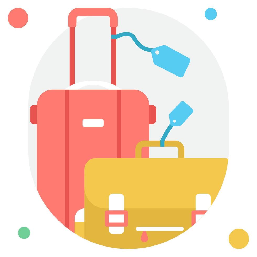 Stylish Luggage and Briefcase for Travel vector