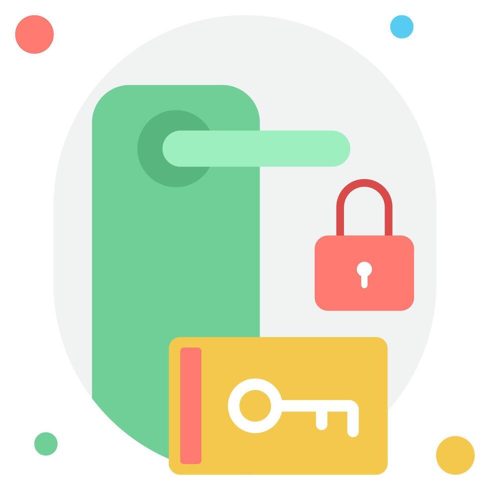 Modern Door Lock with Keycard Access vector