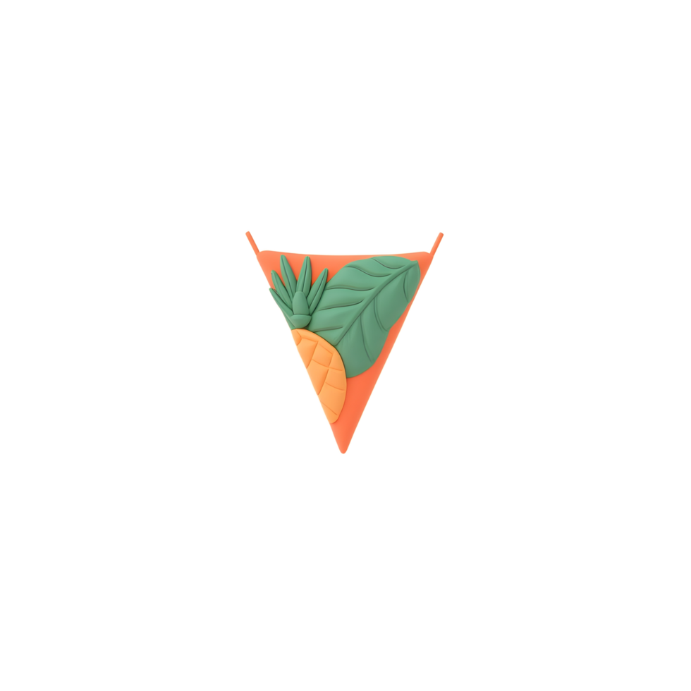 Tropical Triangle Design Element 3D Render png