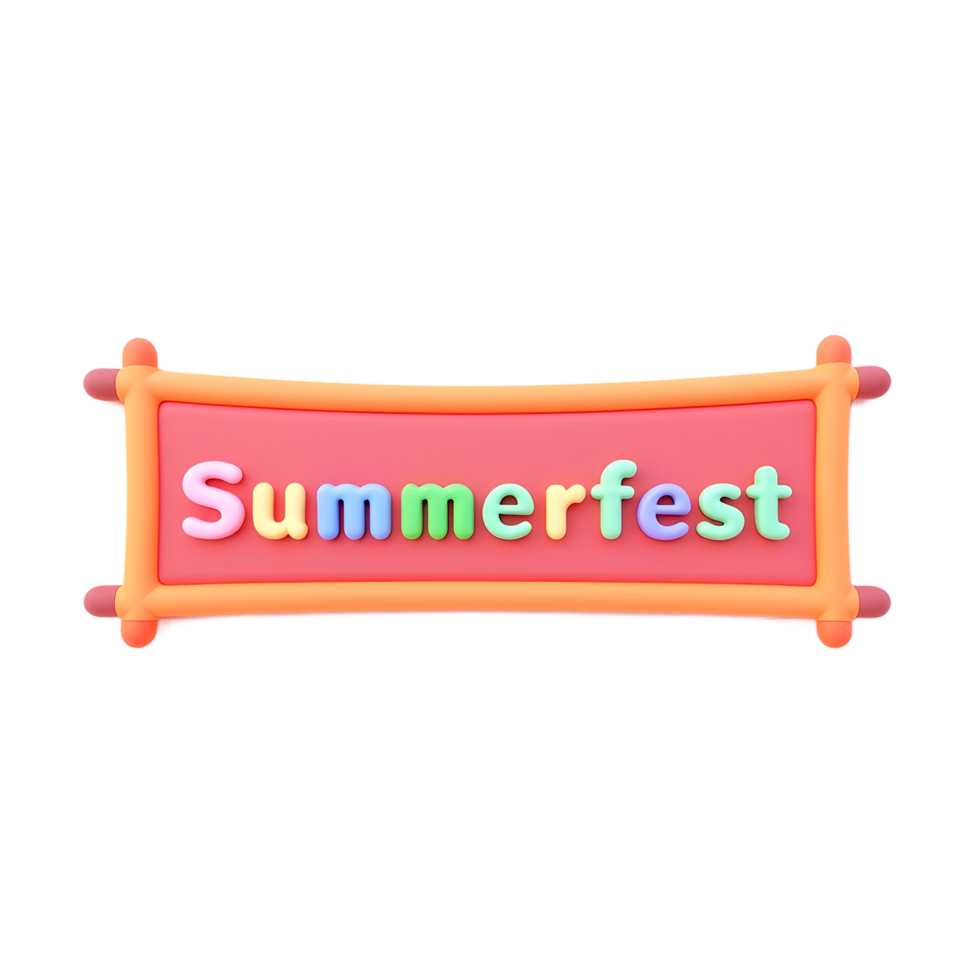 Summerfest Banner Design Colorful 3D Render png
