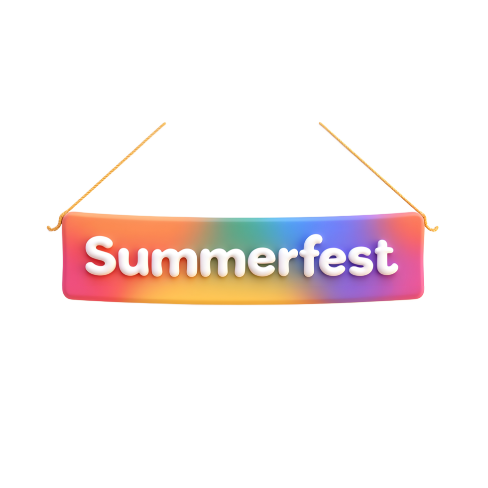 Rainbow Summerfest Banner 3D Render png