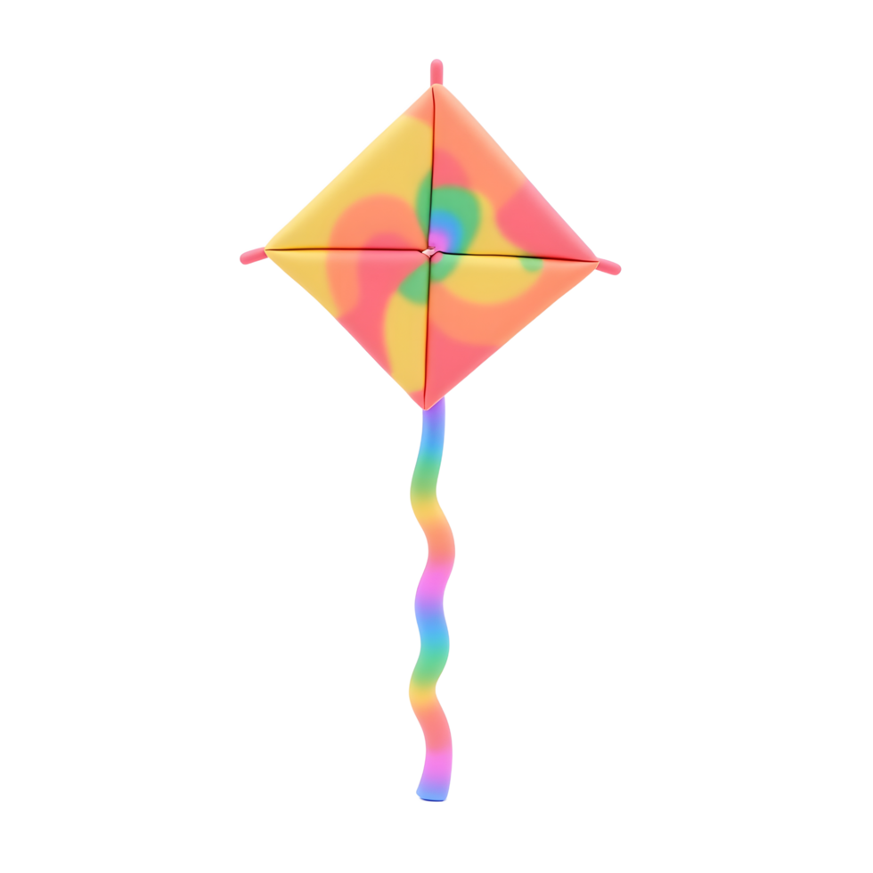 Rainbow Tie Dye Kite Fun Outdoor Toy for Kids png