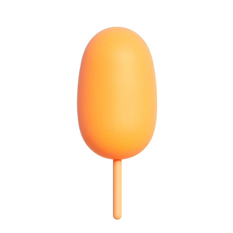 Orange Popsicle 3D Render Sweet Summer Treat Illustration png