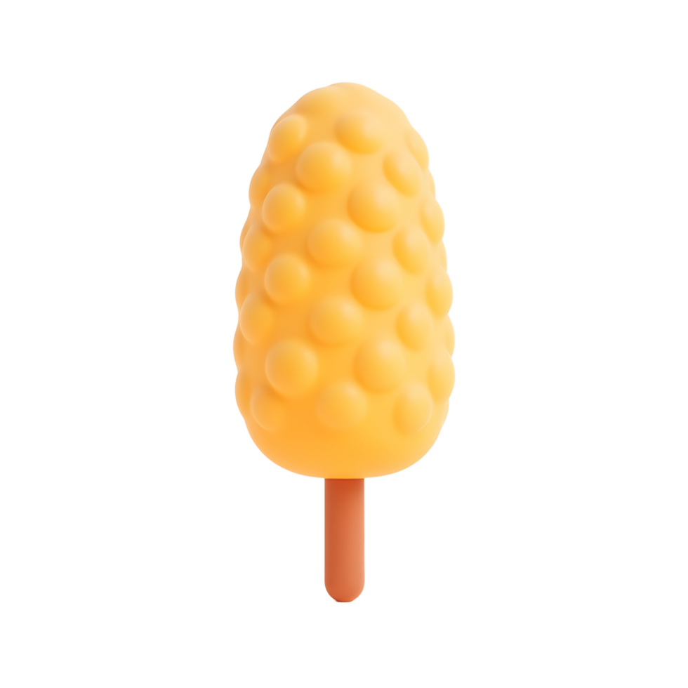 Cute Yellow Popsicle 3D Render Summer Treat png